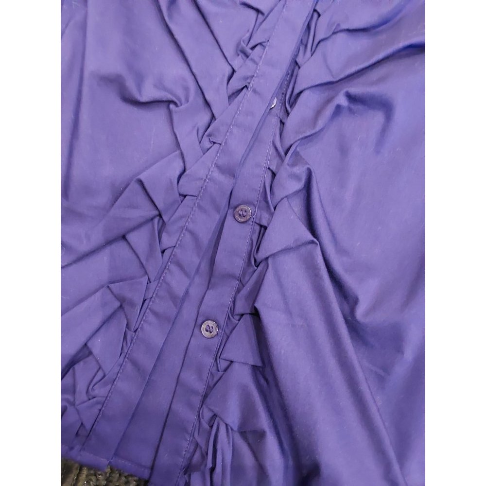 Worthington Women's Dark Purple Long Sleeve Ruched Stretch Dress Shirt. Sz XL - Picture 3 of 14